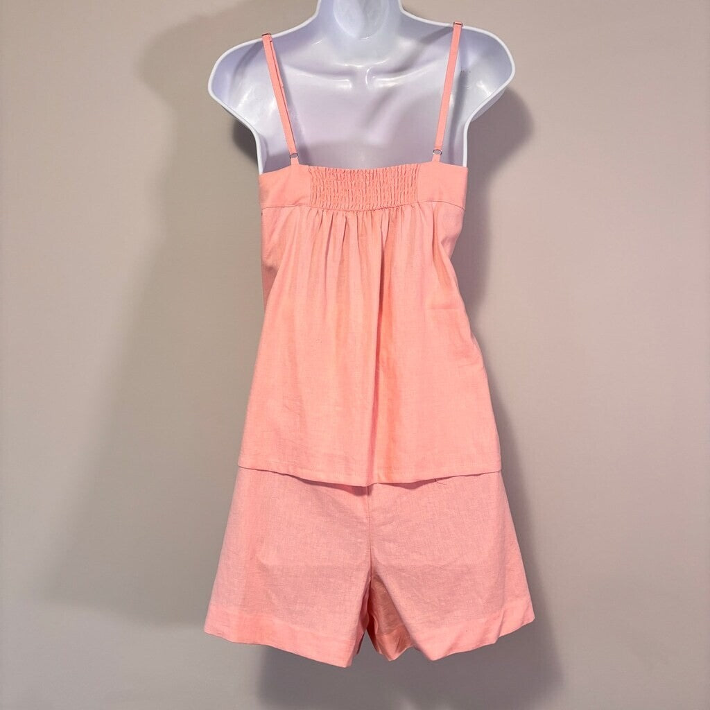 State of Day Women's Linen 2-Piece Pink Cami & Shorts Pajama Set NWT