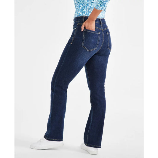 Style & Co. Size 12 Petite Dark Blue Mid-Rise Curvy Bootcut Jeans NWT