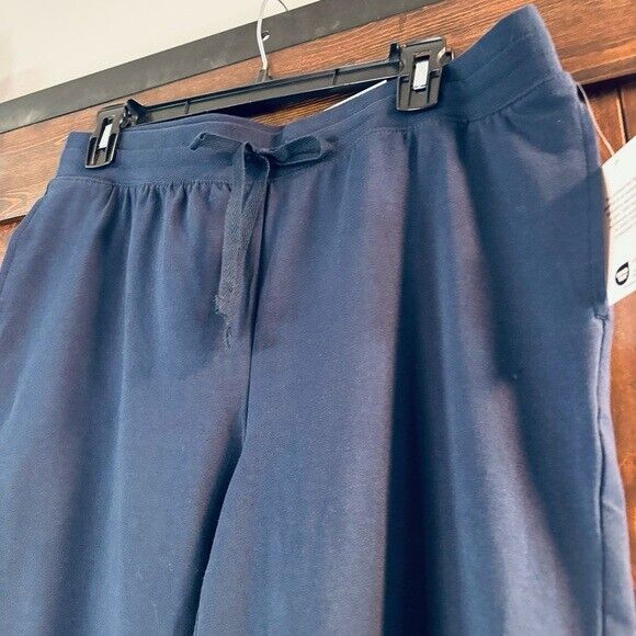 Karen Scott Navy Blue Skimmer Drawstring Knit Stretchy Knee-Length Shorts NWT