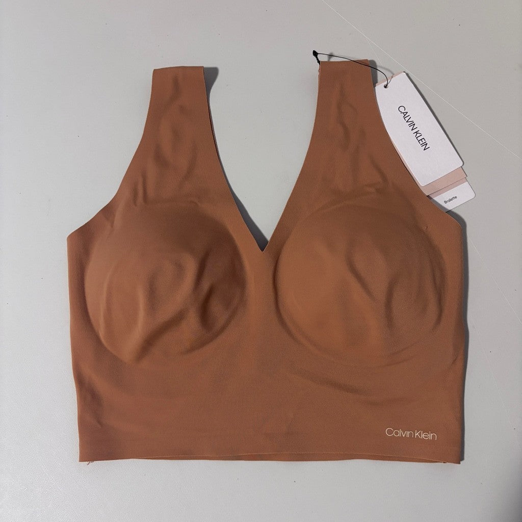 Calvin Klein Size XS Brown Invisibles Comfort V-Neck Comfort Bralette NWT