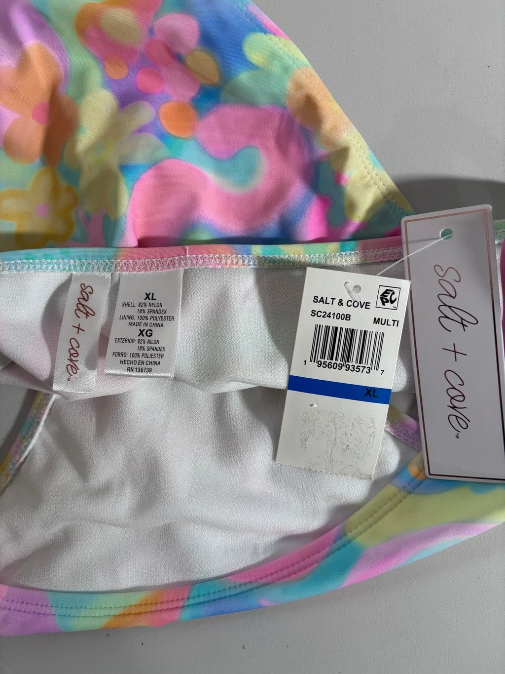 Salt + Cove Size XL Marble Multicolor Printed Bikini Bottoms NWT