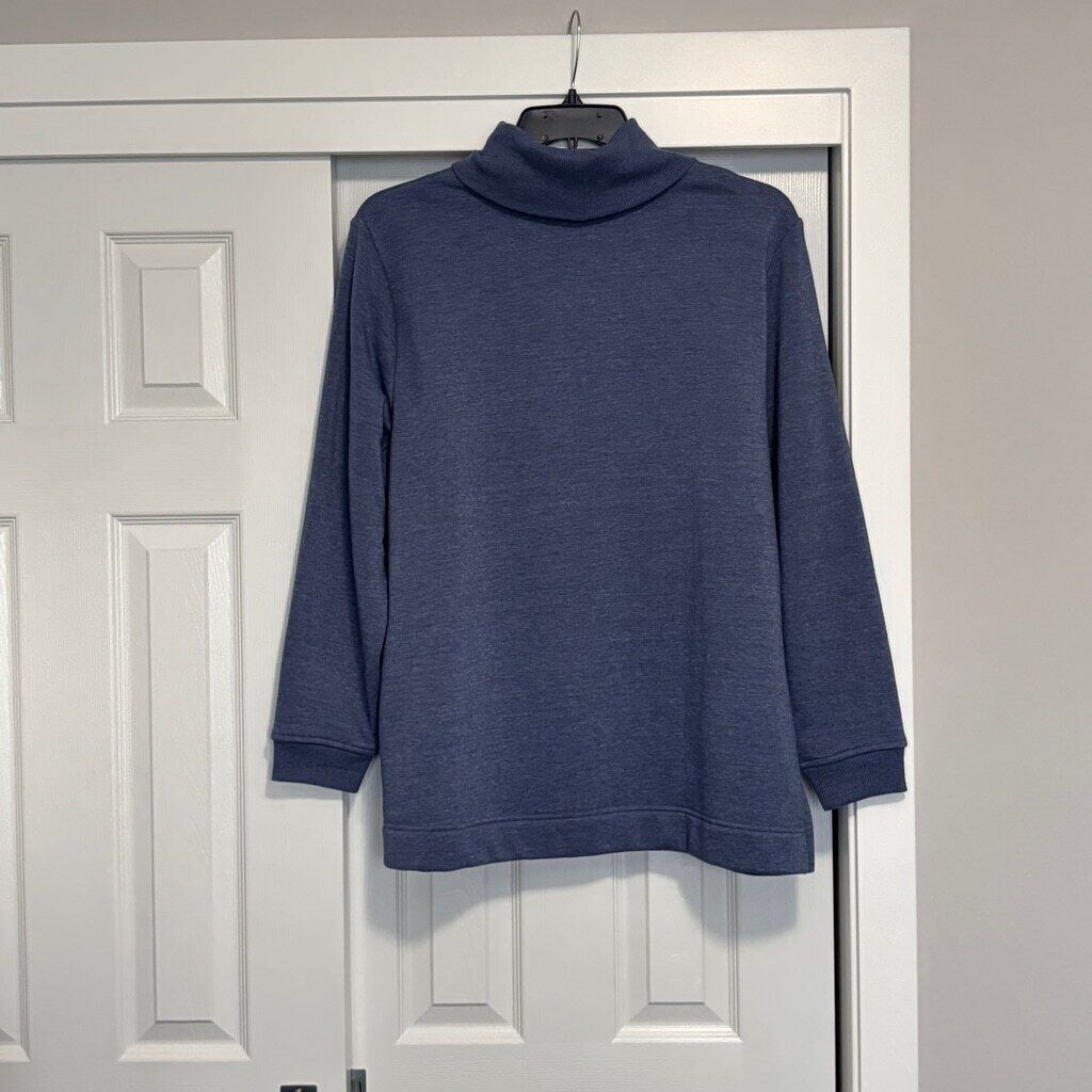 Karen Scott Women's XS 100% Cotton Blue Turtleneck Sweater NWT