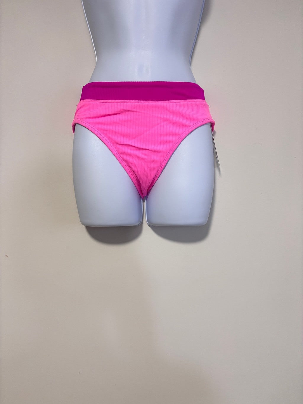 Salt + Cove Size XS Hot Pink & Magenta Ribbed High Waist Bikini Bottoms NWT