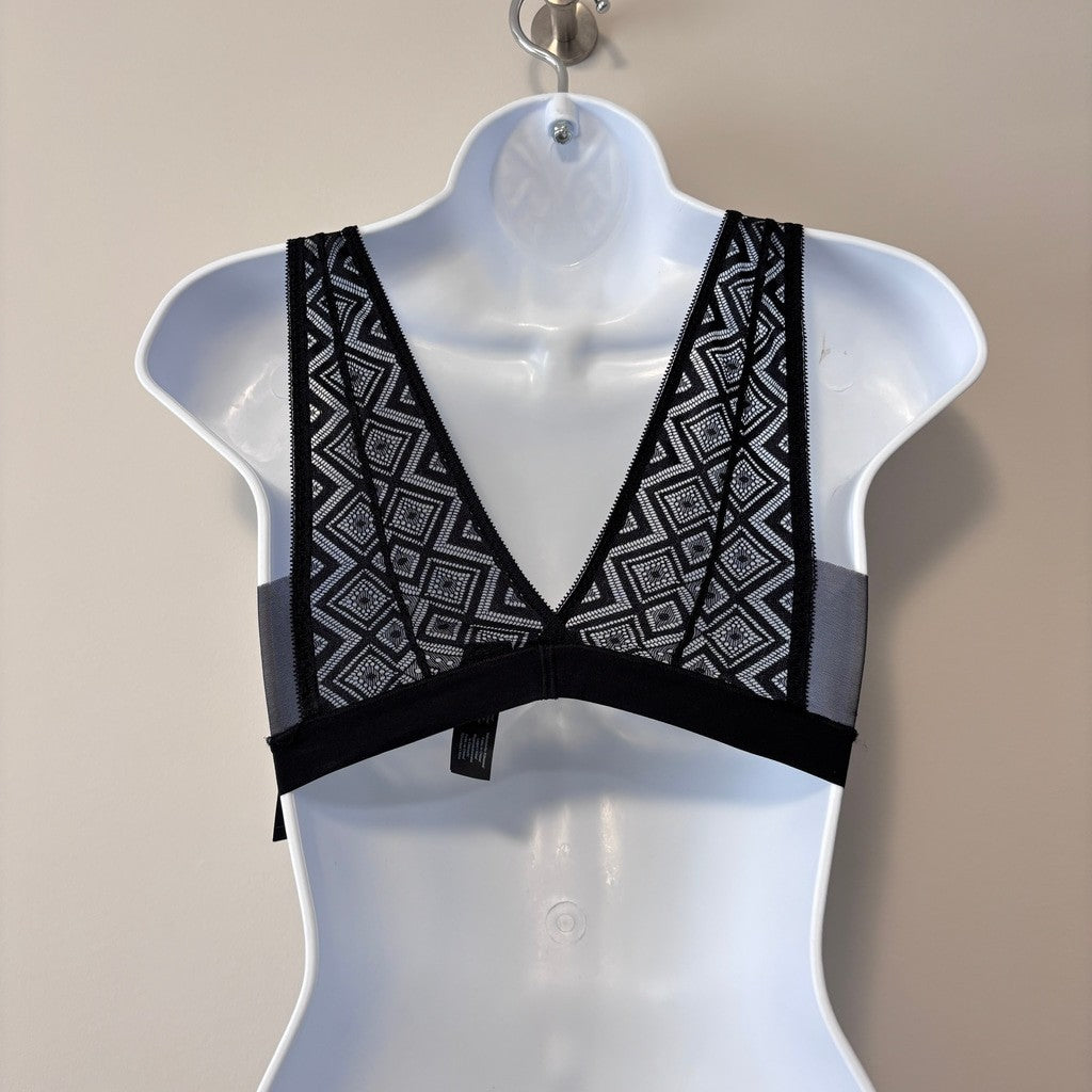 DKNY Women's Size Small Black Lace Bralette w/ Stretchy Lace & Elastic Band NWT