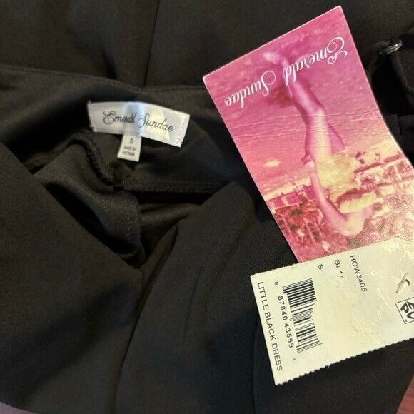 EMERALD SUNDAE Black Asymmetrical-Hem Mini Bodycon Strappy Dress NWT