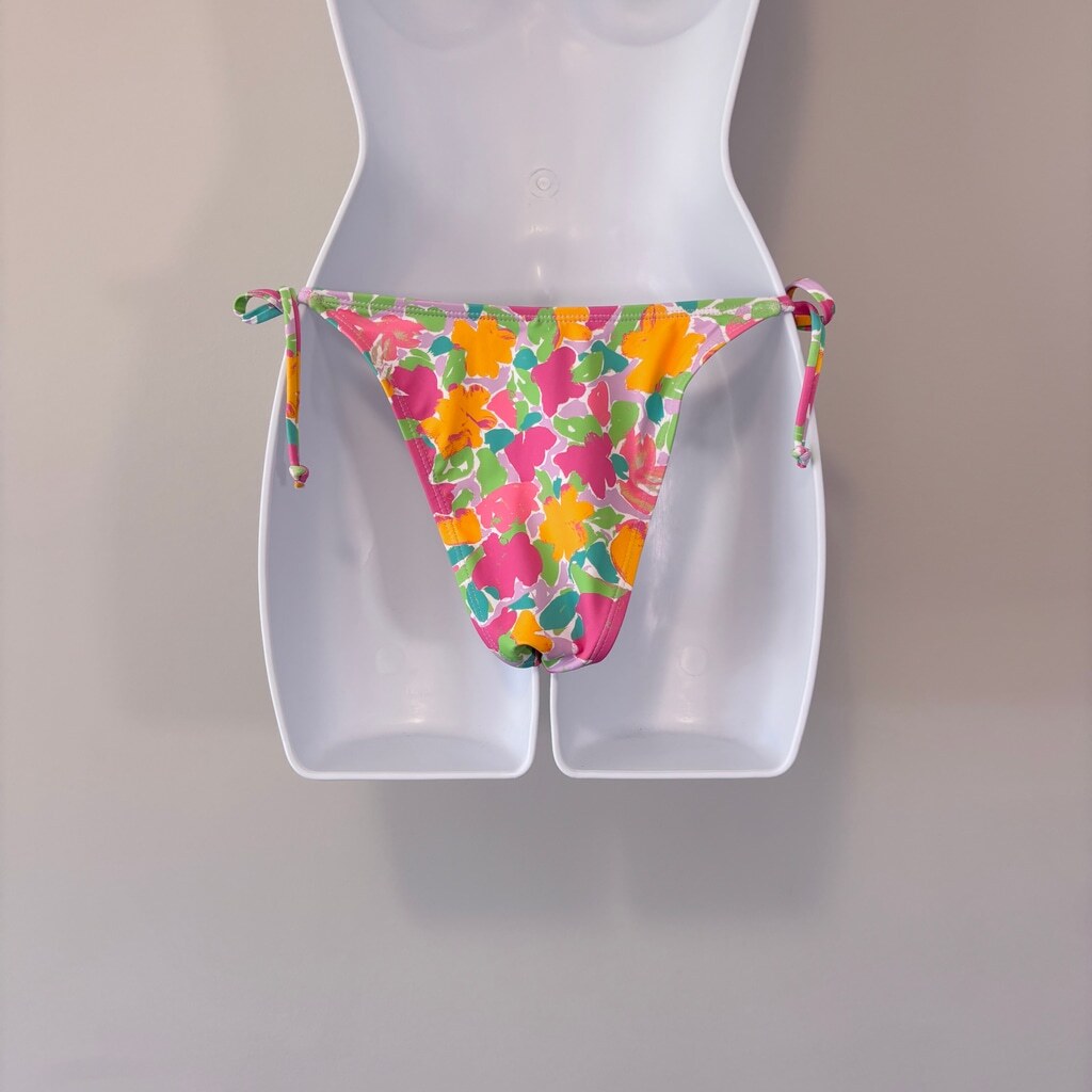 Cotton On Women's Size XS Multicolor Tie Side Brazilian Style Bikini Bottoms NWT