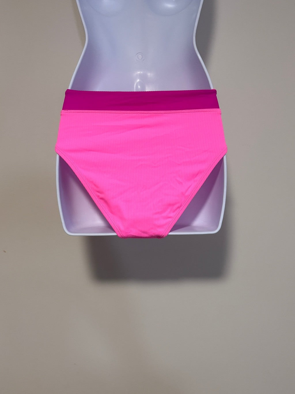 Salt + Cove Size XS Hot Pink & Magenta Ribbed High Waist Bikini Bottoms NWT