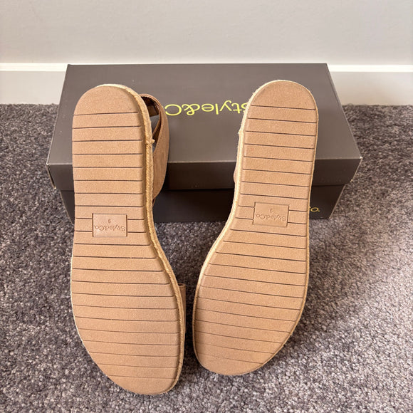 Style & Co Women's 9 Brown Peggy Ankle-Strap Espadrille Flat Sandals NIB