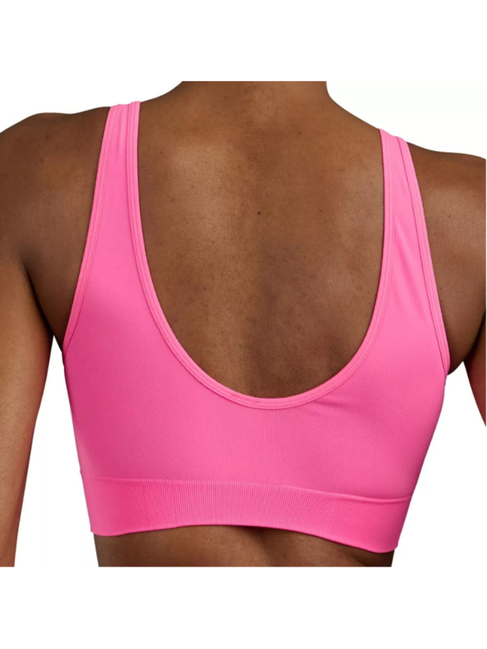 Adidas Women's XS Hot Pink Seamless Scoop Medium Impact Lounge Bra NWT
