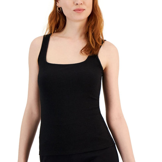 INC International Concepts Women's Size Large Black Square Neck Tank Top NWT