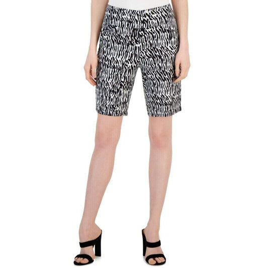 I.N.C. International Concepts Women's Zebra Printed High-Rise Bermuda Shorts NWT