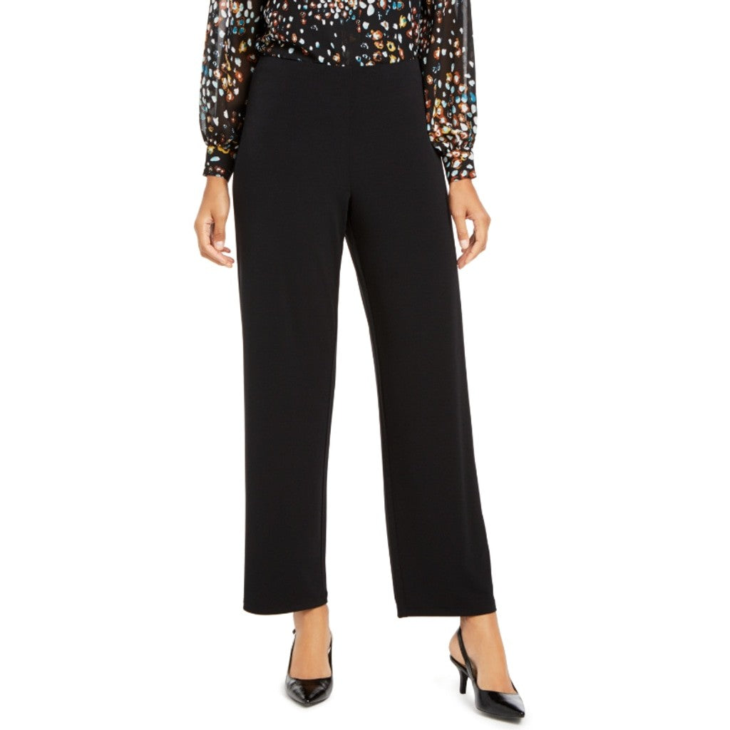 Alfani Size Medium Petite Knit Pull On Wide Leg Black Pants NWT