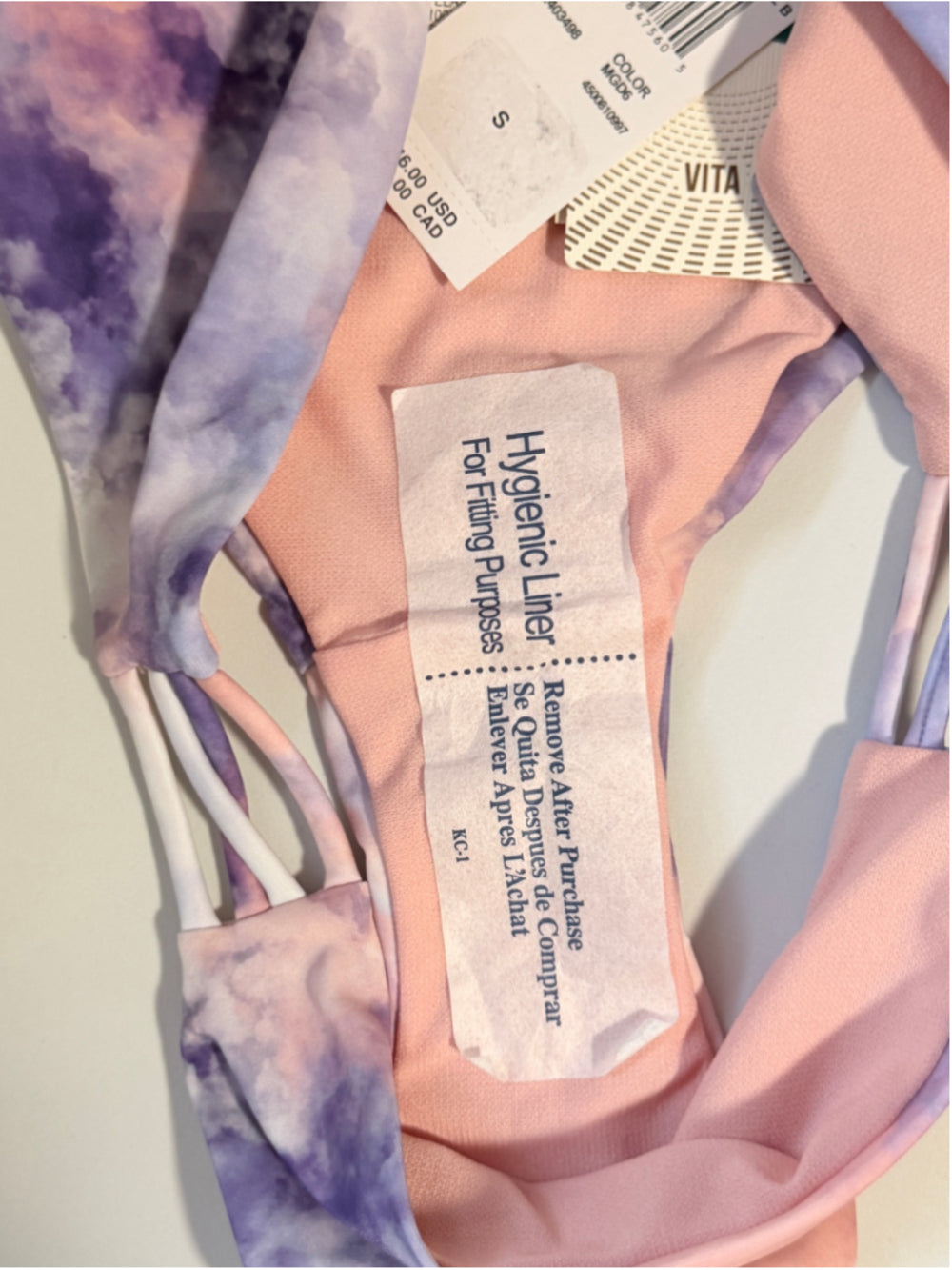 Roxy Size Small Could Tie-Dyed Pink & Purple Bikini Bottoms NWT