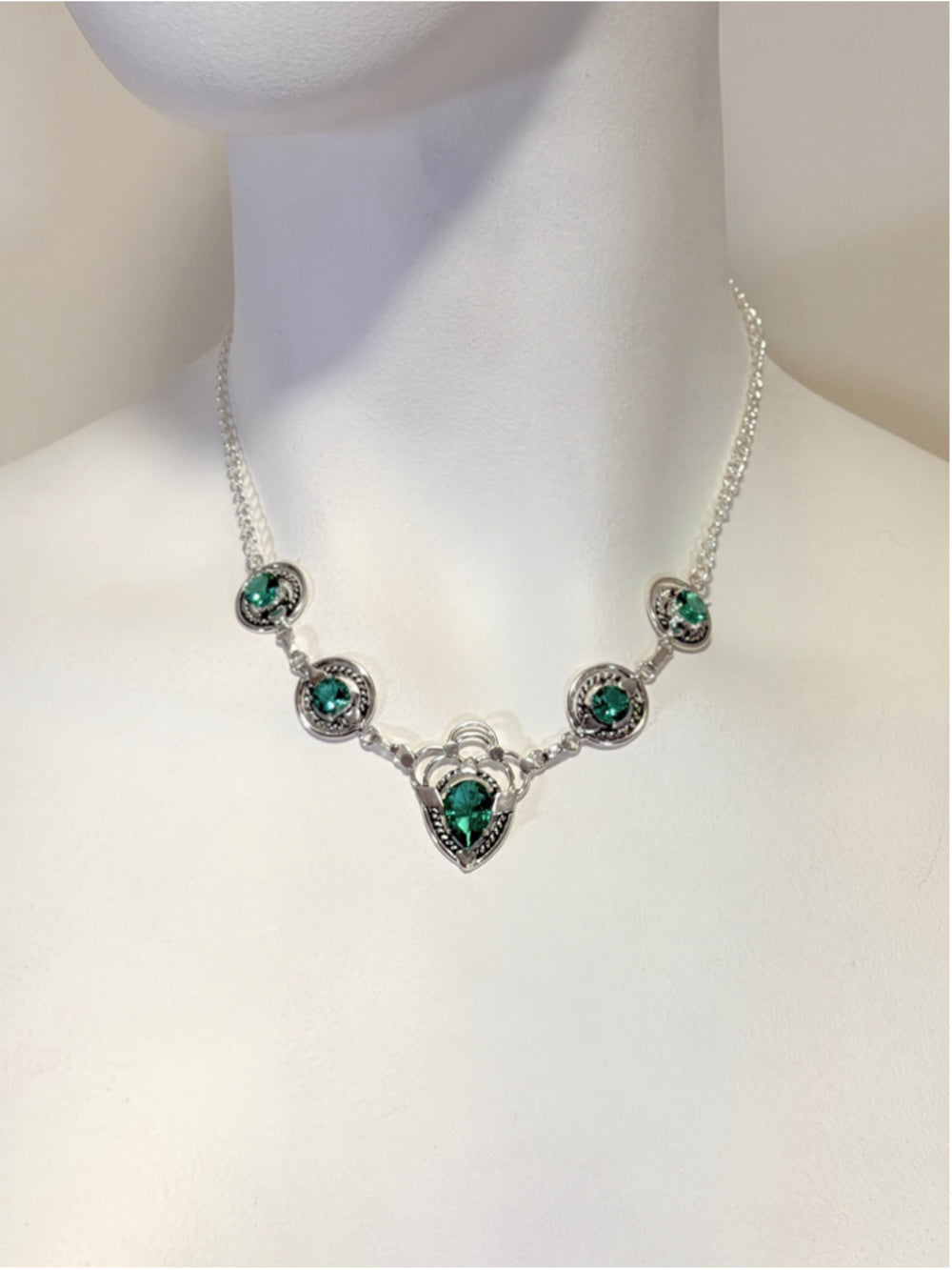 Mint Tourmaline Handmade Gemstone 925 Silver Jewelry Necklace 18'' NWT