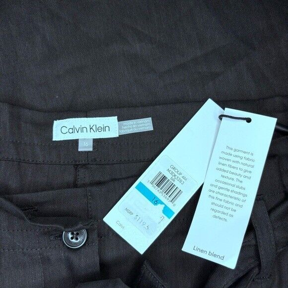 CALVIN KLEIN Women's High-Rise Tie-Waist Pants, Black NWT