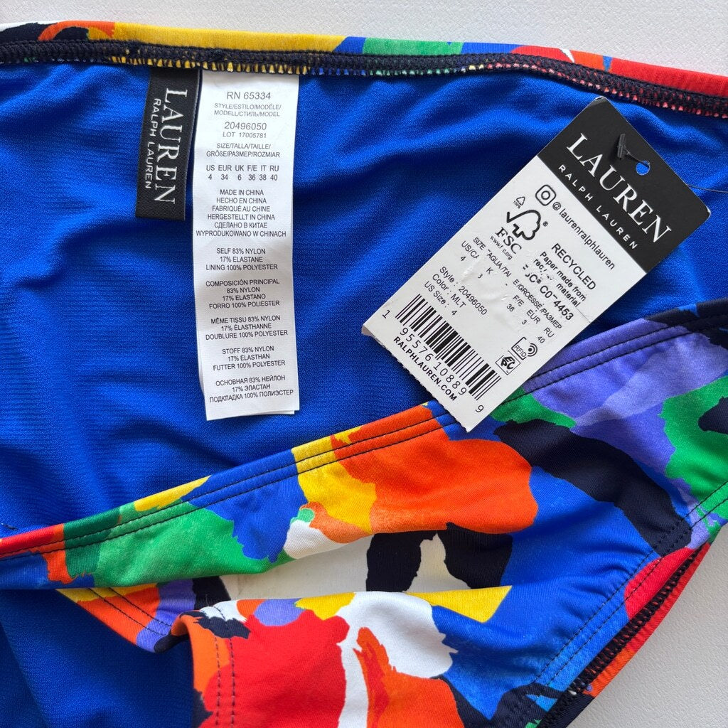 Ralph Lauren Women's Size 4 Multicolor Bright Printed Hipster Bikini Bottoms NWT