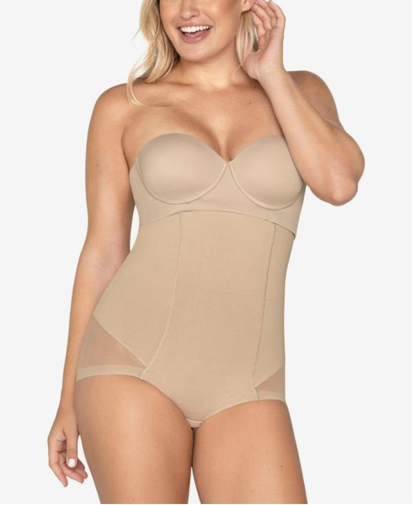 Leonisa Women's XL Beige High-Waisted Sheer Bottom Sculpting Shapewear NWT