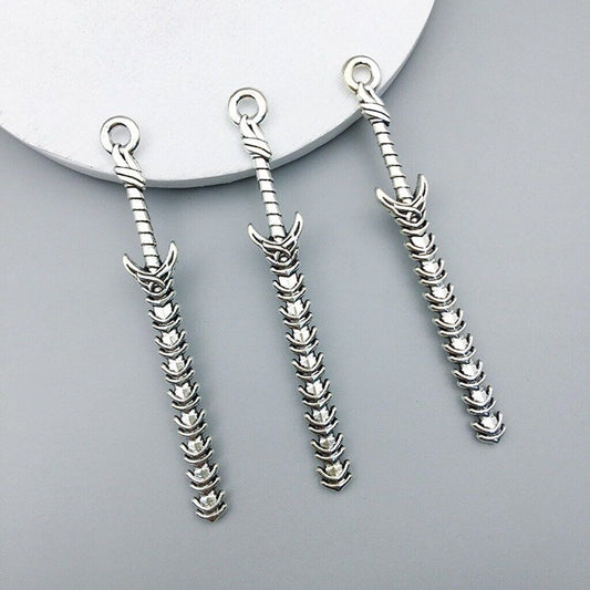 Serpent Spine Blade Alloy Pendant Charm for Jewelry, Crafts & Cosplay NWT