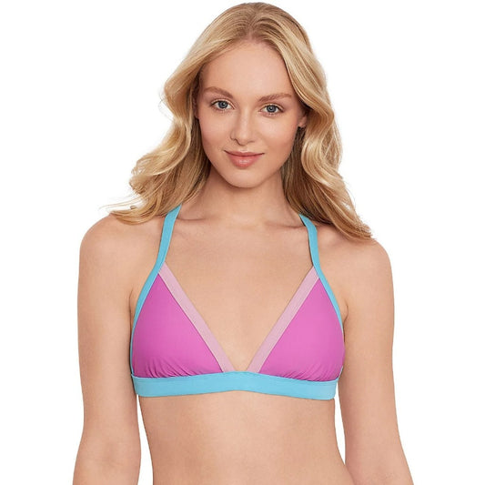 Salt + Cove Size Large Multicolored Contrast-Trim Triangle Bikini Top NWT