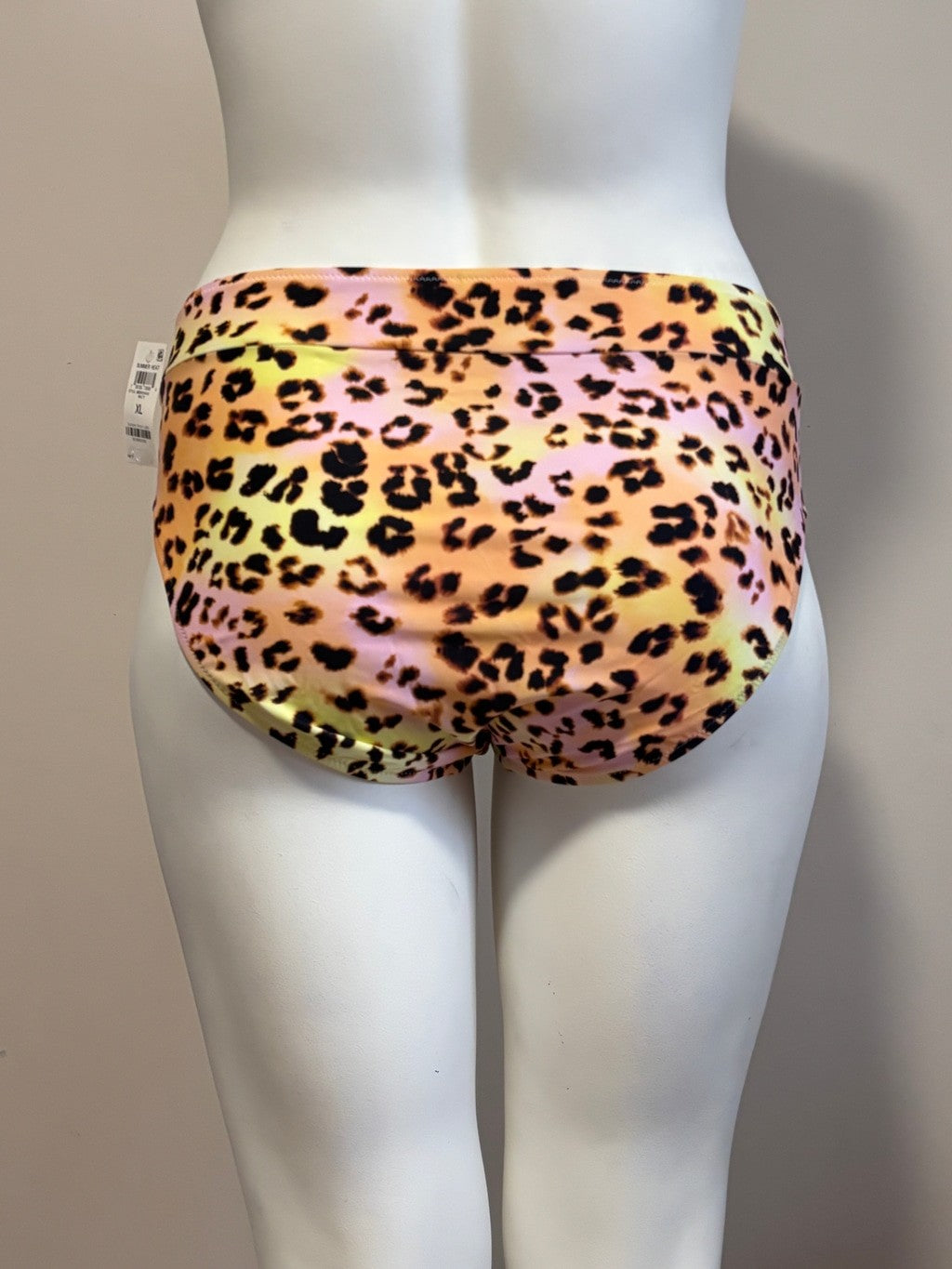 Bar III Size XL Multicolor Animal Print High Waist Bikini Bottoms NWT