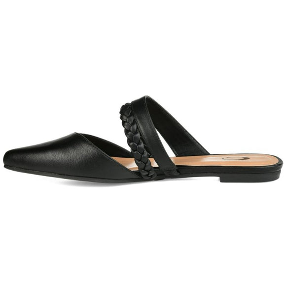 Journee Collection Women's Size 9 Black Olivea Braided Slides / Sandals NIB