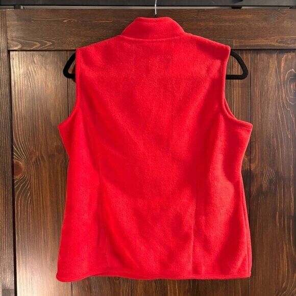 Karen Scott Women's Petite Red Princess-Seam Zeroproof Fleece Vest NWT