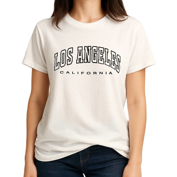 SHEIN Size Medium Los Angeles California Graphic Tee Off-White NWT