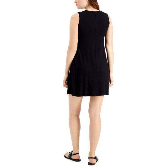 Style & Co. Small Petite Black Sleeveless Mini Casual Knit Dress NWT