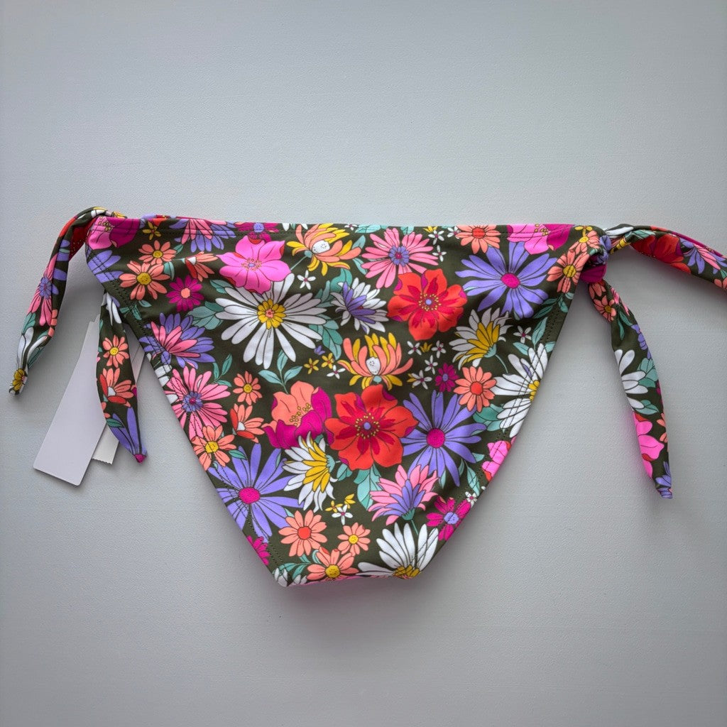 Salt + Cove  Multicolor Floral Printed Side-Tie Bikini Bottoms NWT