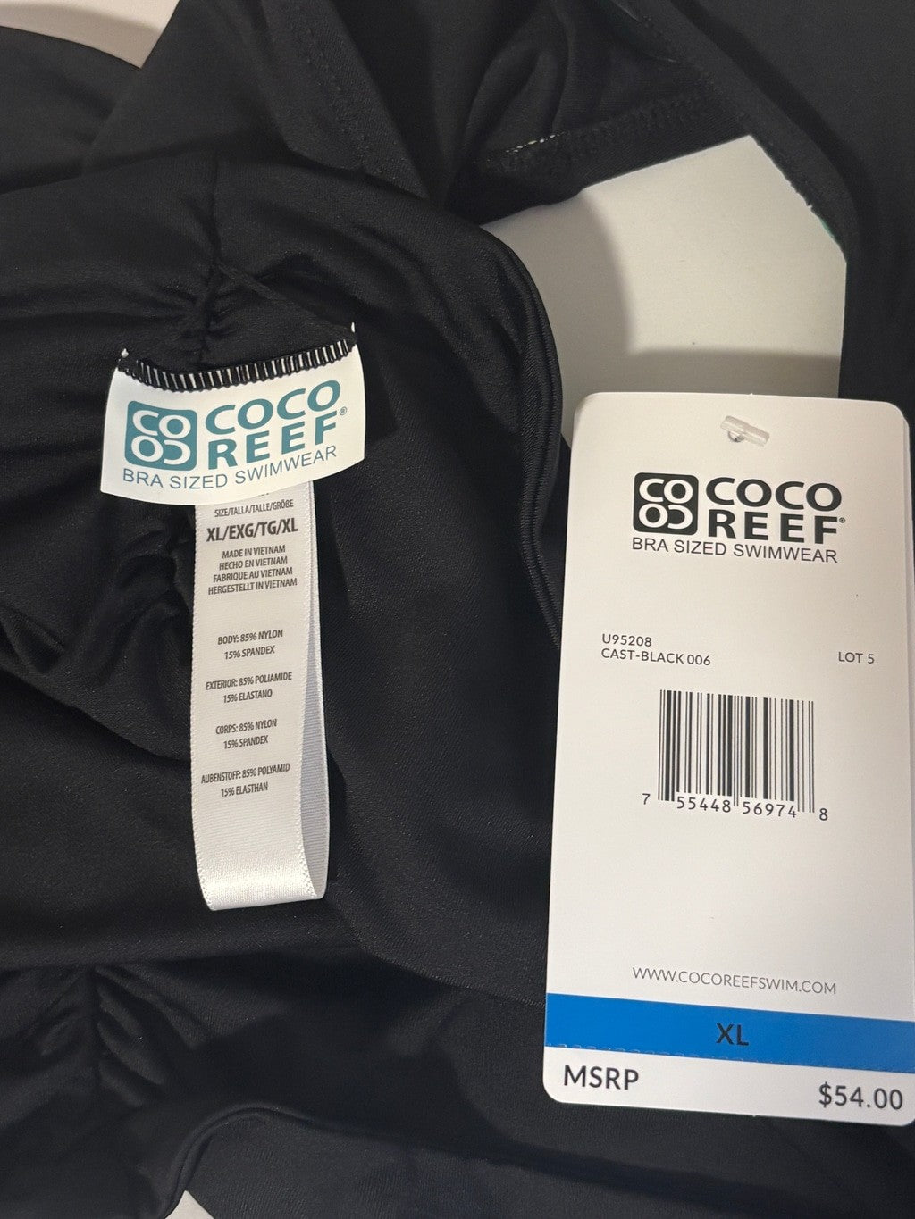 Coco Reef Women's Black High Waist Bikini Bottom NWT