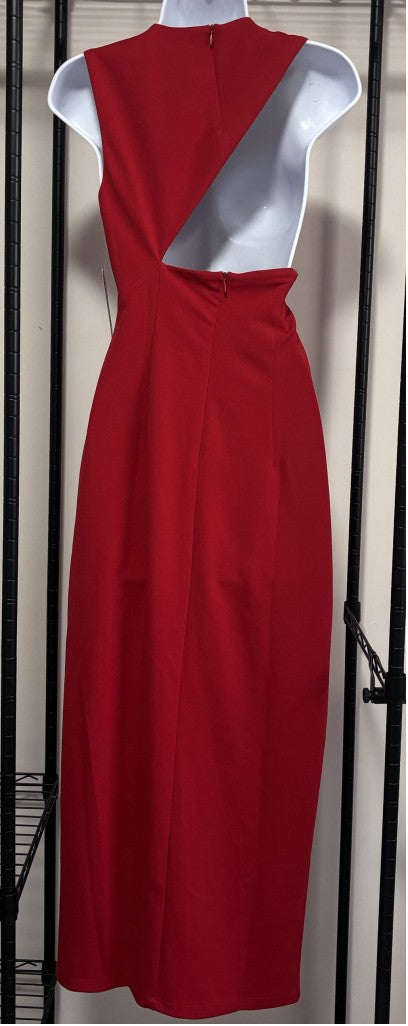 Donna Morgan Size 10 Red Side-Slit Cutout Midi Formal Party Dress NWT