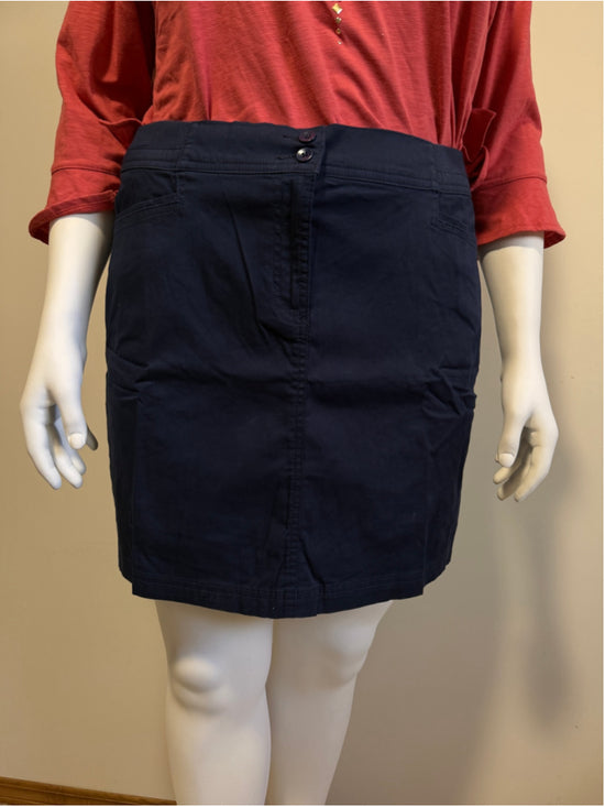 Karen Scott 14 Petite Navy Blue Knit Waistband Skort w/ Pockets NWT