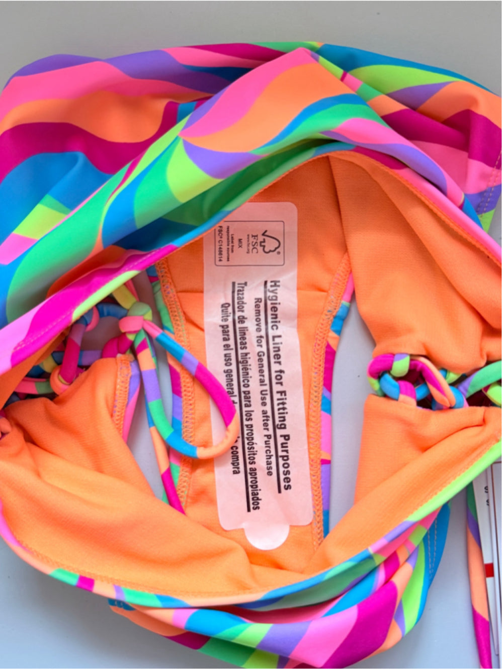 Salt + Cove Size XS Neon Swirl Side-Lace-Up High Waist Bikini Bottom NWT