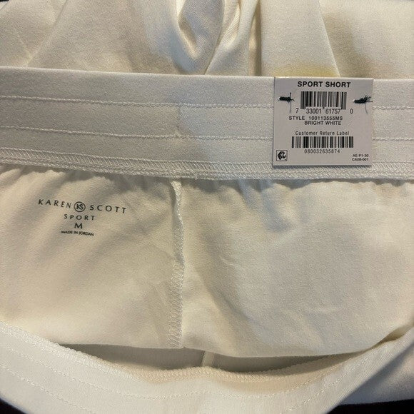 Karen Scott Pull-On Stretchy Elastic Waist Knit Casual White Shorts NWT
