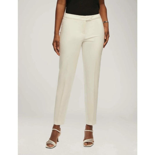 Anne Klein 4 Dress Pants Bowie Double-Weave Straight-Leg High Rise White NWT