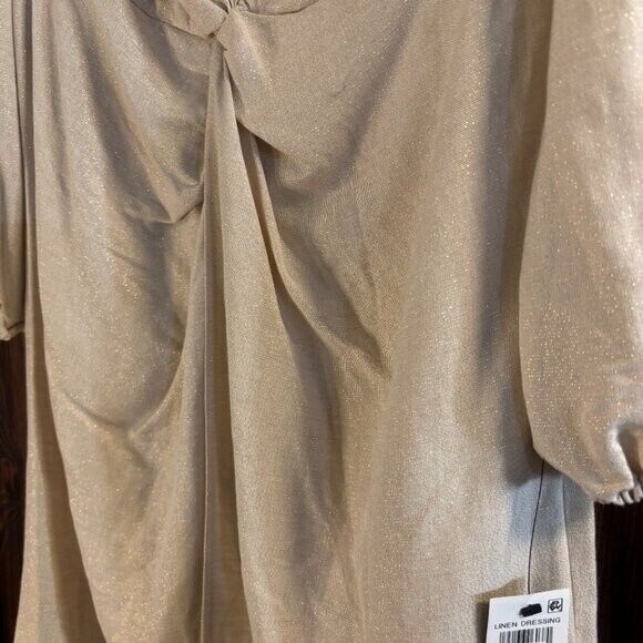 I.N.C. International Concepts Women's Sparkly Linen Twist-Front Dress NWT