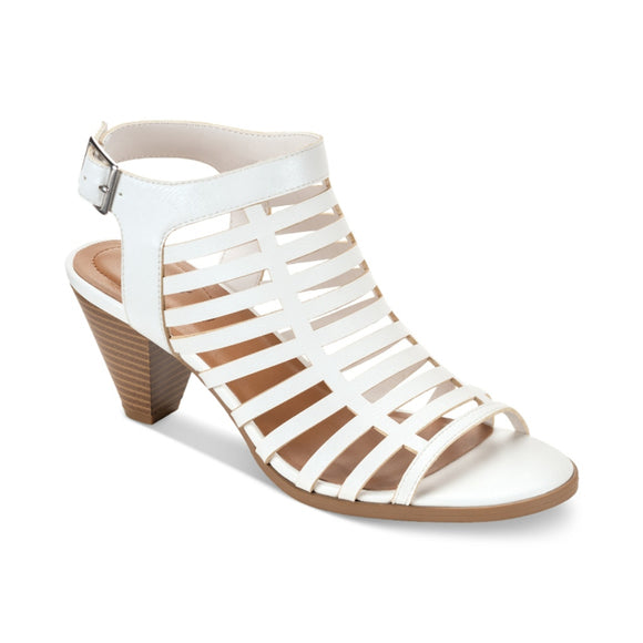 Style & Co Women's 7 White Caged Upper Cone Heel Dress Sandals / Shoes NIB