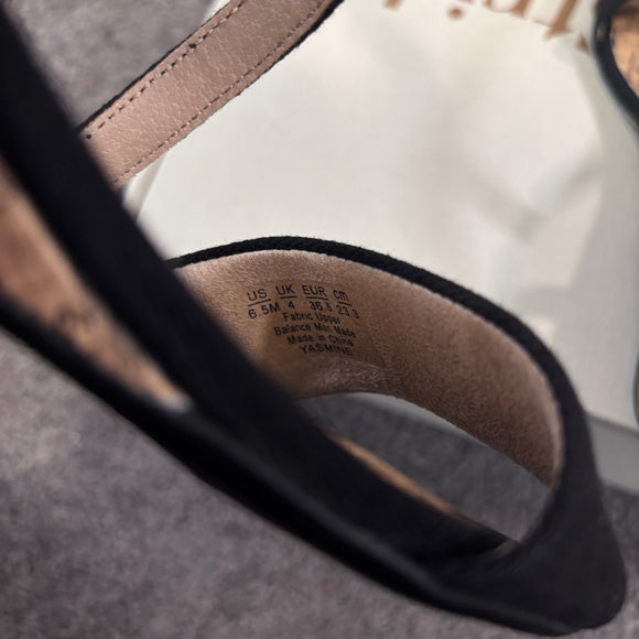 LifeStride Women's Size 6.5 Black Yasmine Strappy Wedge Sandals NIB