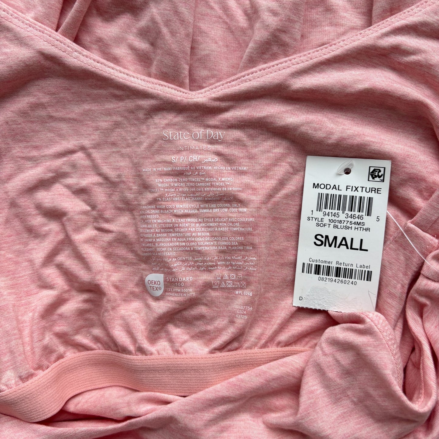 State of Day Women's Pink Super Soft Knit Solid Tank Chemise / Pajama Dress NWT