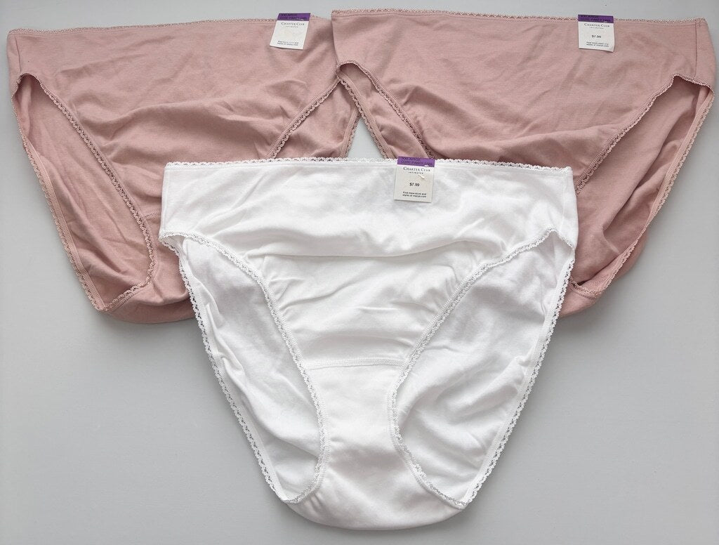 Charter Club Women's Size XXL 100% Cotton 3 Mix Pack of Brief Underwear NWT L18