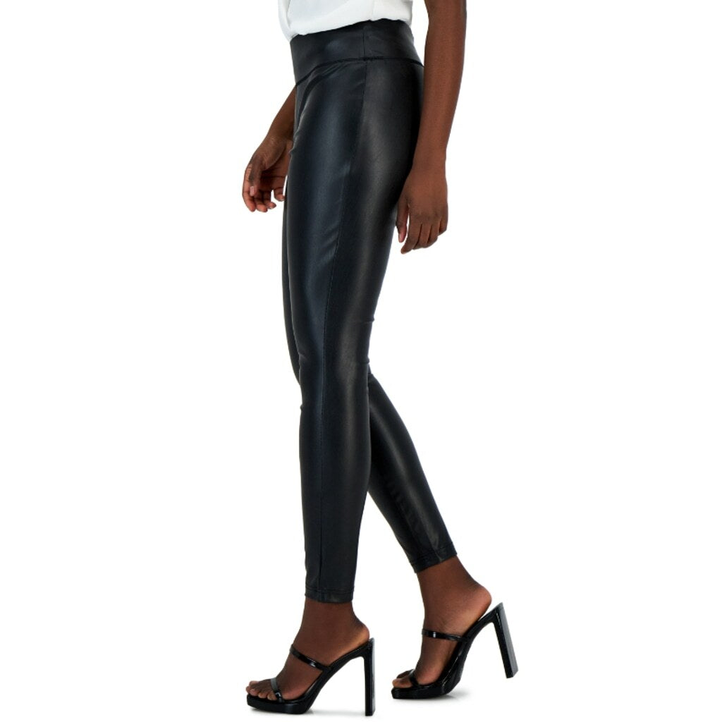 INC International Concepts Women's Size 10 Deep Black Faux-Leather Leggings NWT