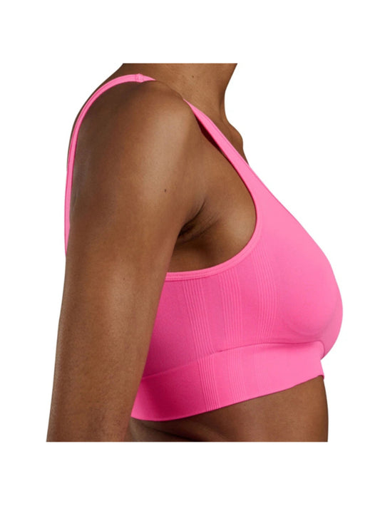 Adidas Women's XS Hot Pink Seamless Scoop Medium Impact Lounge Bra NWT
