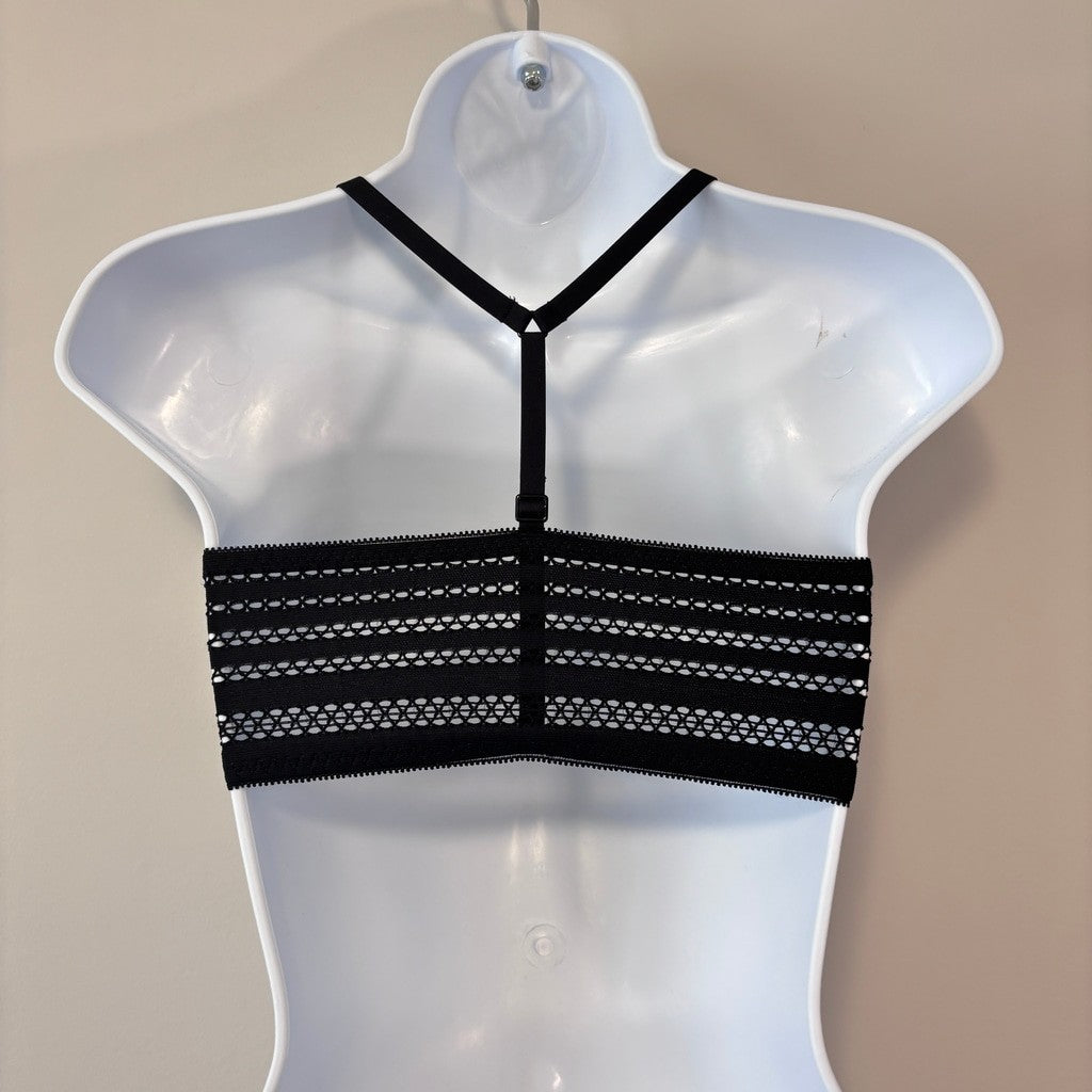 DKNY Women's Size 32D Black Classic Cotton T-Back Lace Bra NWT