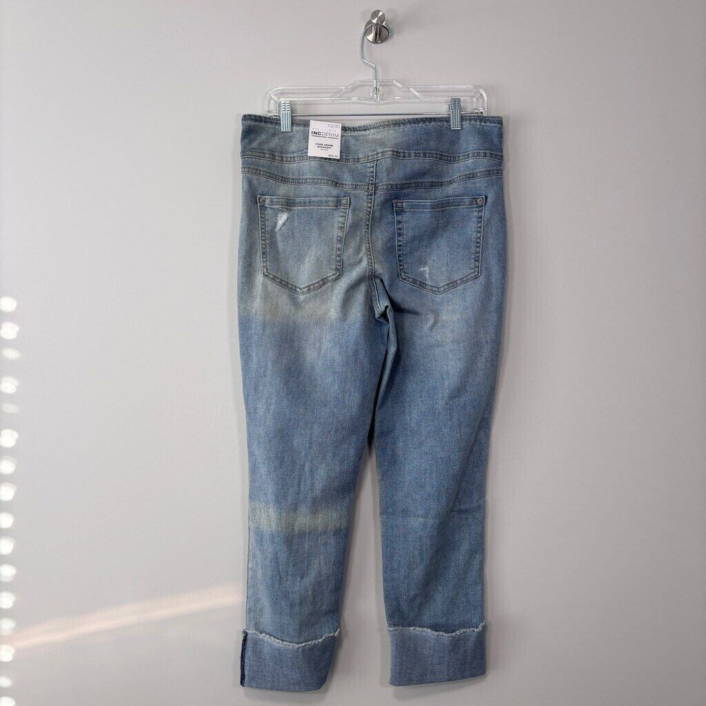 INC International Concepts Women's Mid Rise Straight Leg Pull On Jeans NWT