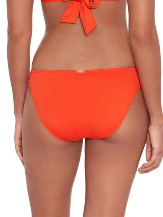 Ralph Lauren Women's Size 10 Orange Shirred Side Tab Hipster Swim Bottoms NWT