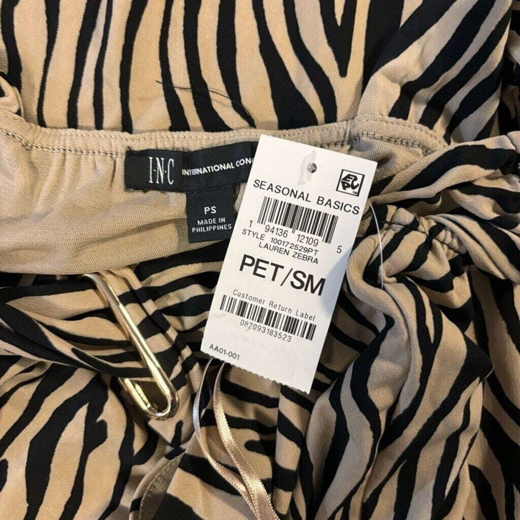 I.N.C. International Concepts Petite Zebra Printed Halter Maxi Dress NWT