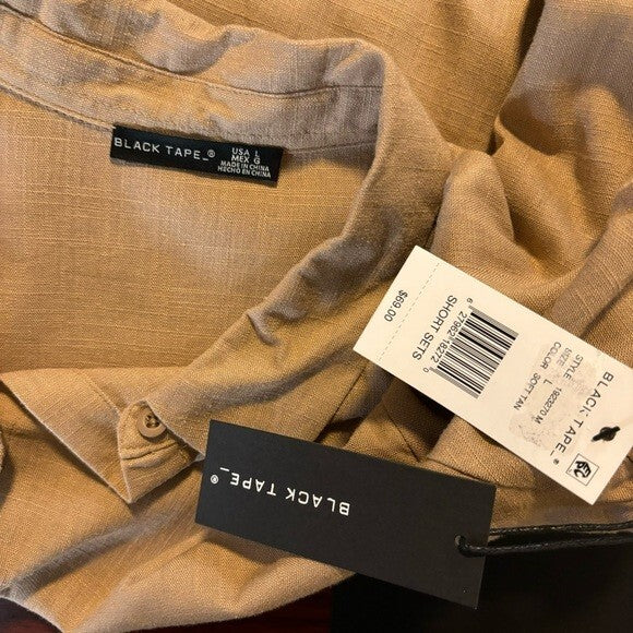 Black Tape Women's Size Large Beige / Tan Button-Down Blouse / Shirt NWT