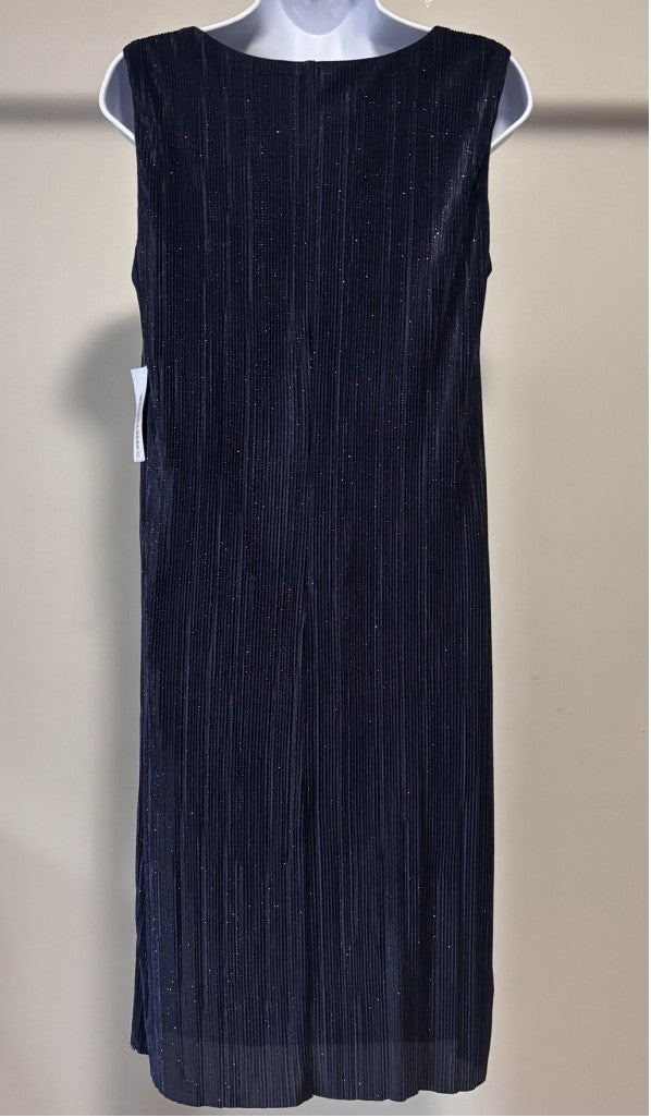 R & M Richards Size 8 Glitter Pleated Formal Party Dress w/ Crystal Neckline NWT