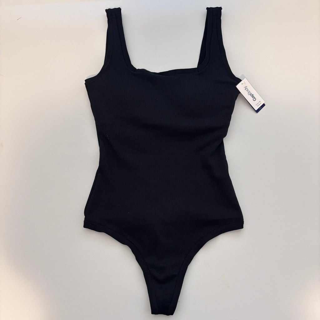 GAP GapBody Women's Size Small Black Logo Comfort Thong Bodysuit NWT