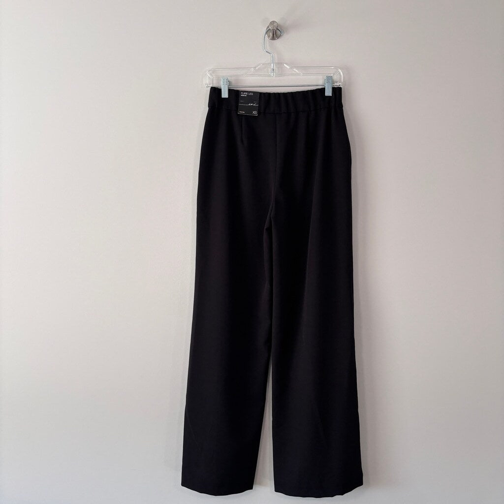 INC International Concepts XS Black High Rise Front-Slit Flare Leg Pants NWT